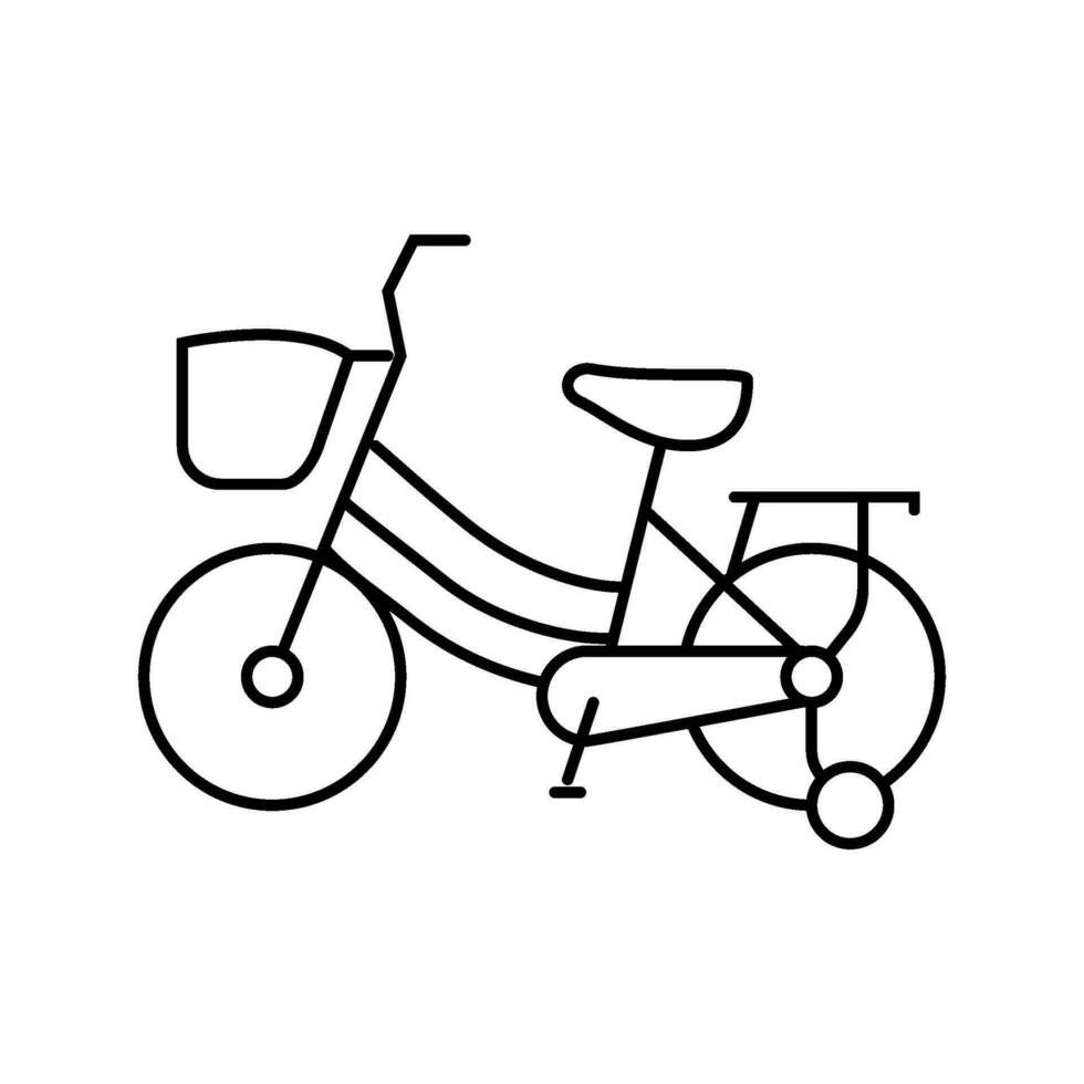 cykel unge fritid linje ikon vektor illustration