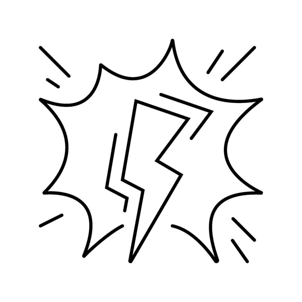 blixt- elektricitet linje ikon vektor illustration