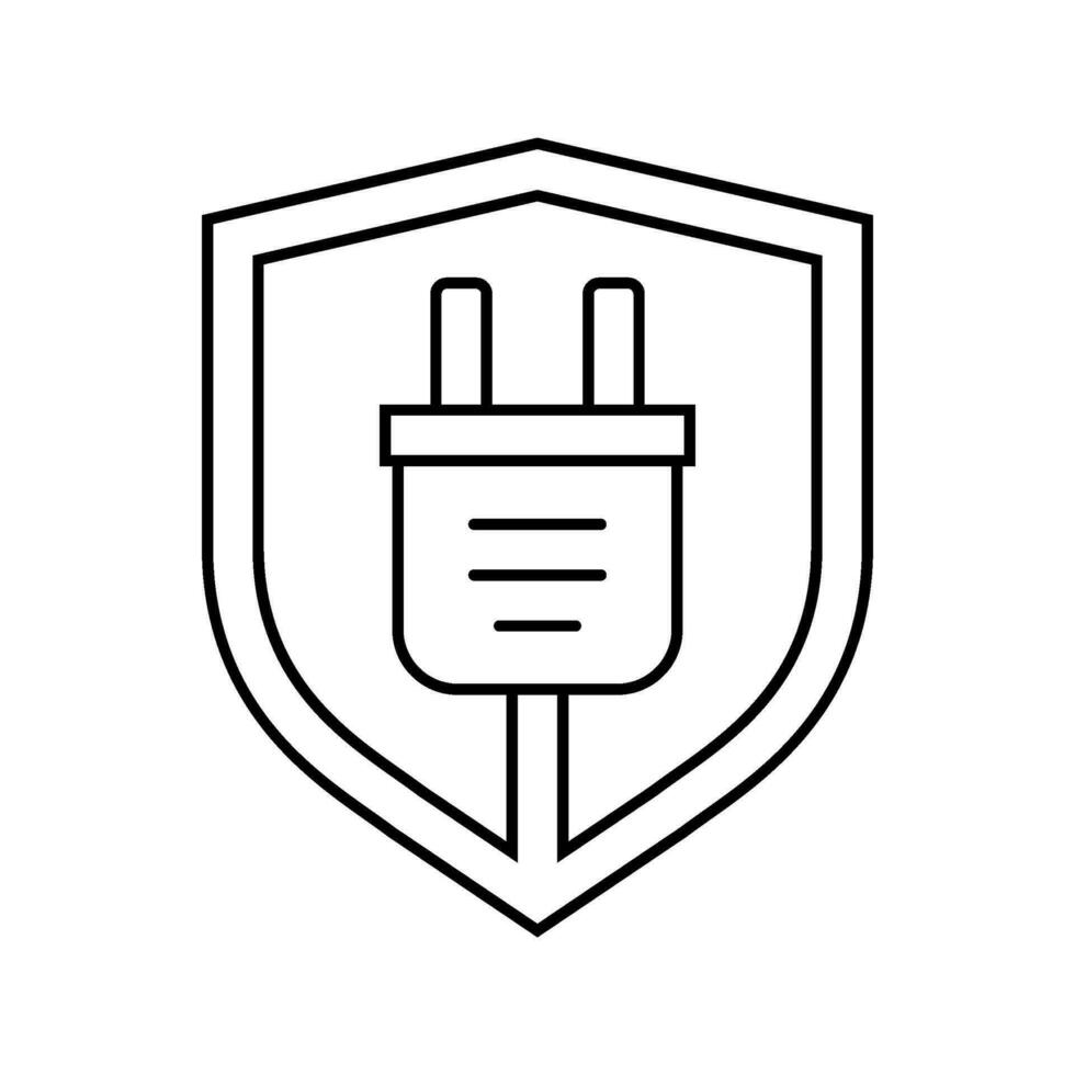 Sicherheit Elektrizität Linie Symbol Vektor Illustration