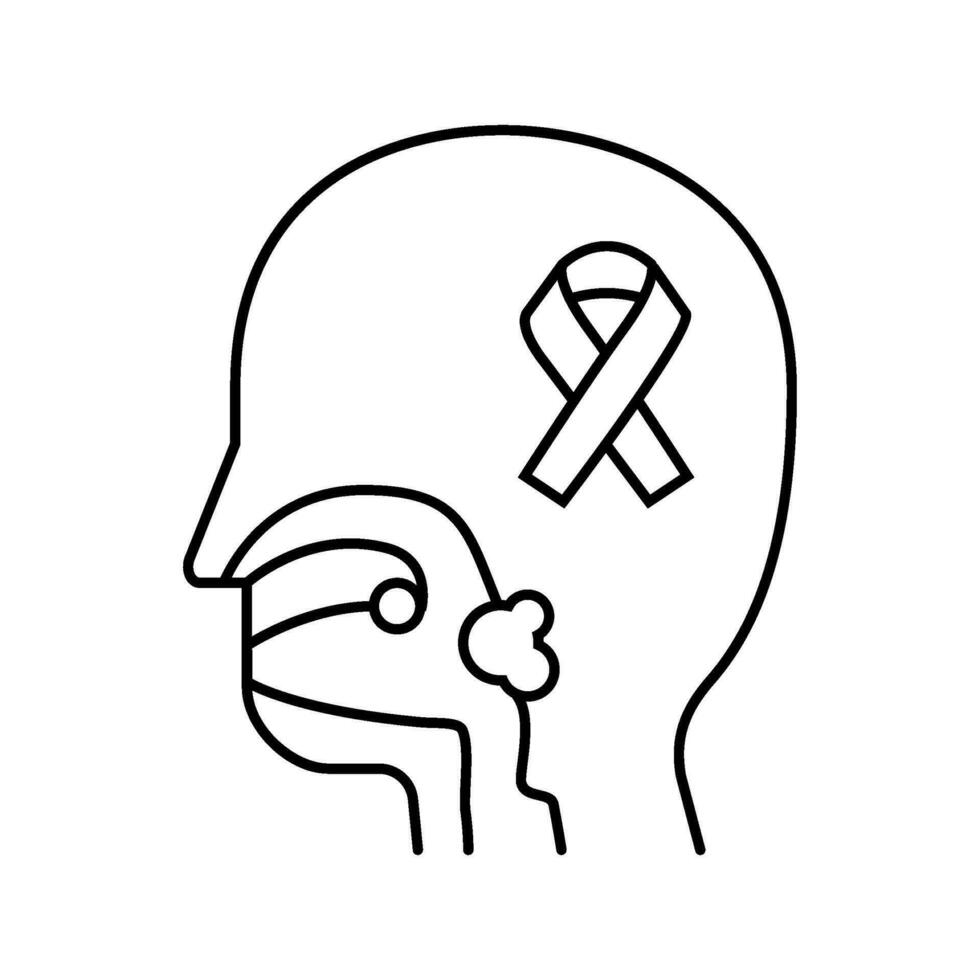 Oral Krebs Linie Symbol Vektor Illustration