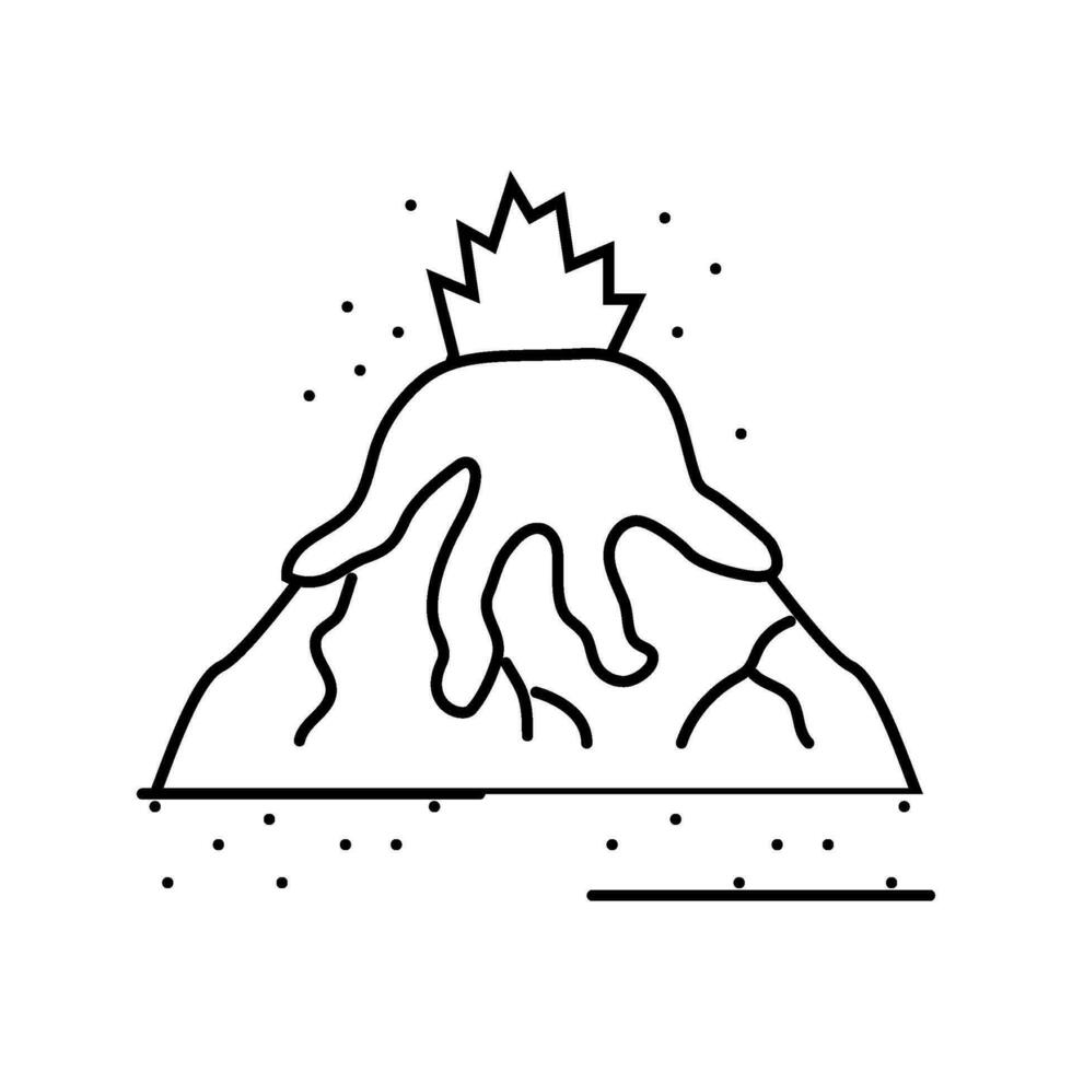 überschwänglich Eruption Lava Linie Symbol Vektor Illustration