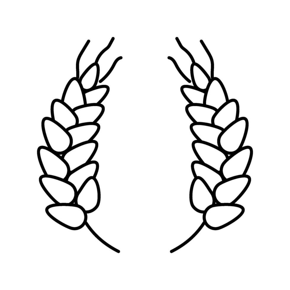 Kranz Ohren von Weizen Linie Symbol Vektor Illustration