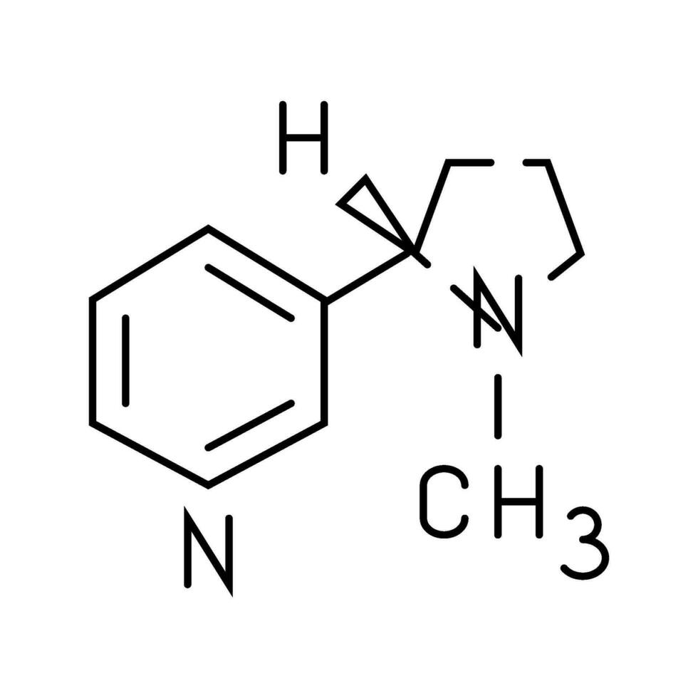 Nikotin Formel Linie Symbol Vektor Illustration
