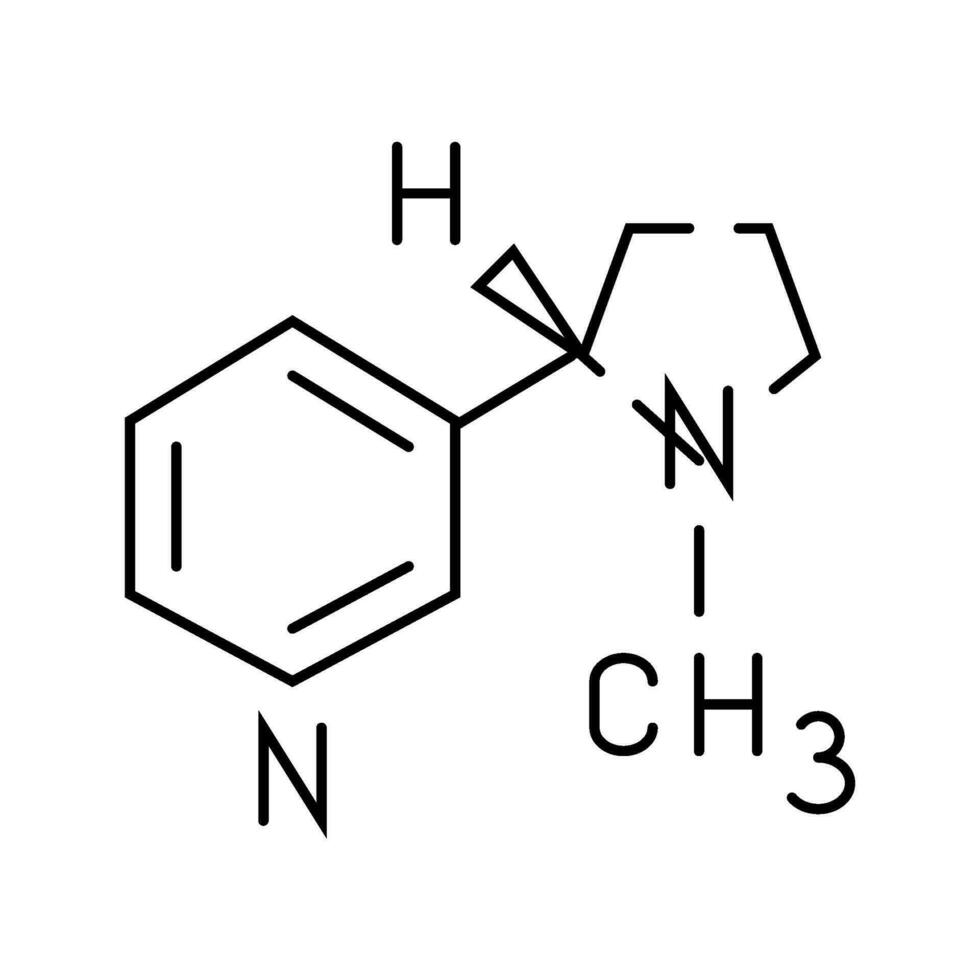 nikotin formel linje ikon vektor illustration