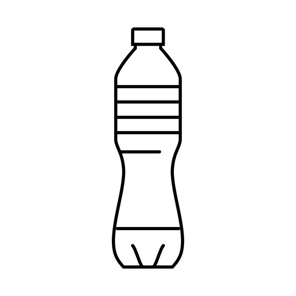 Getränk Wasser Plastik Flasche Linie Symbol Vektor Illustration