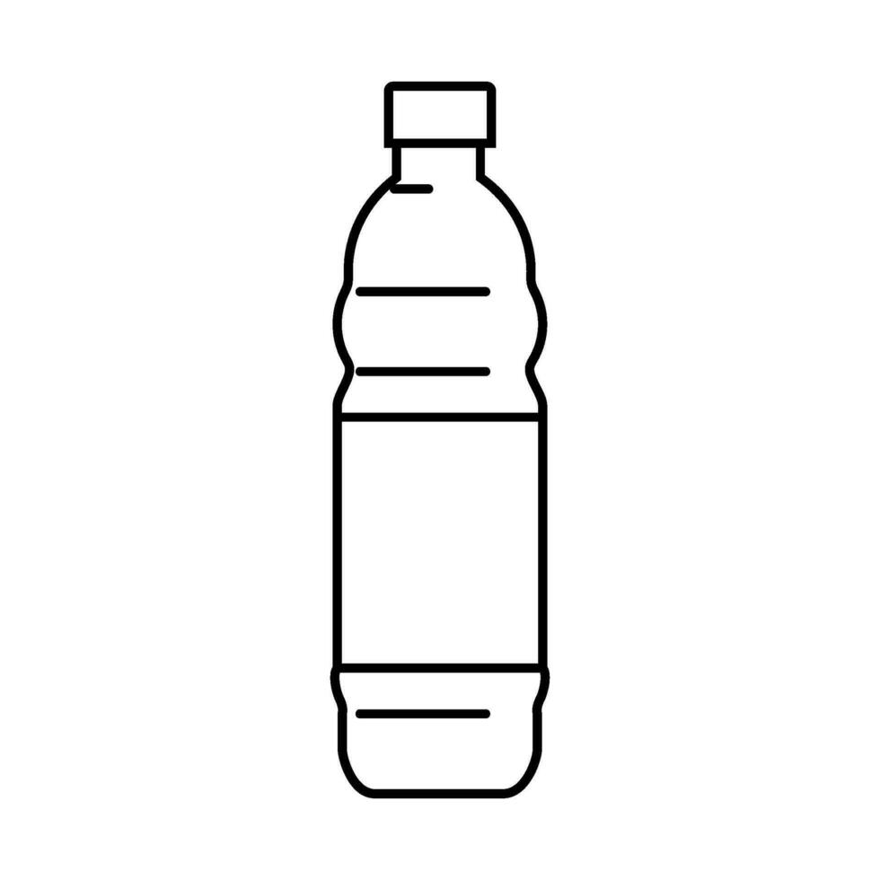 leeren Wasser Plastik Flasche Linie Symbol Vektor Illustration
