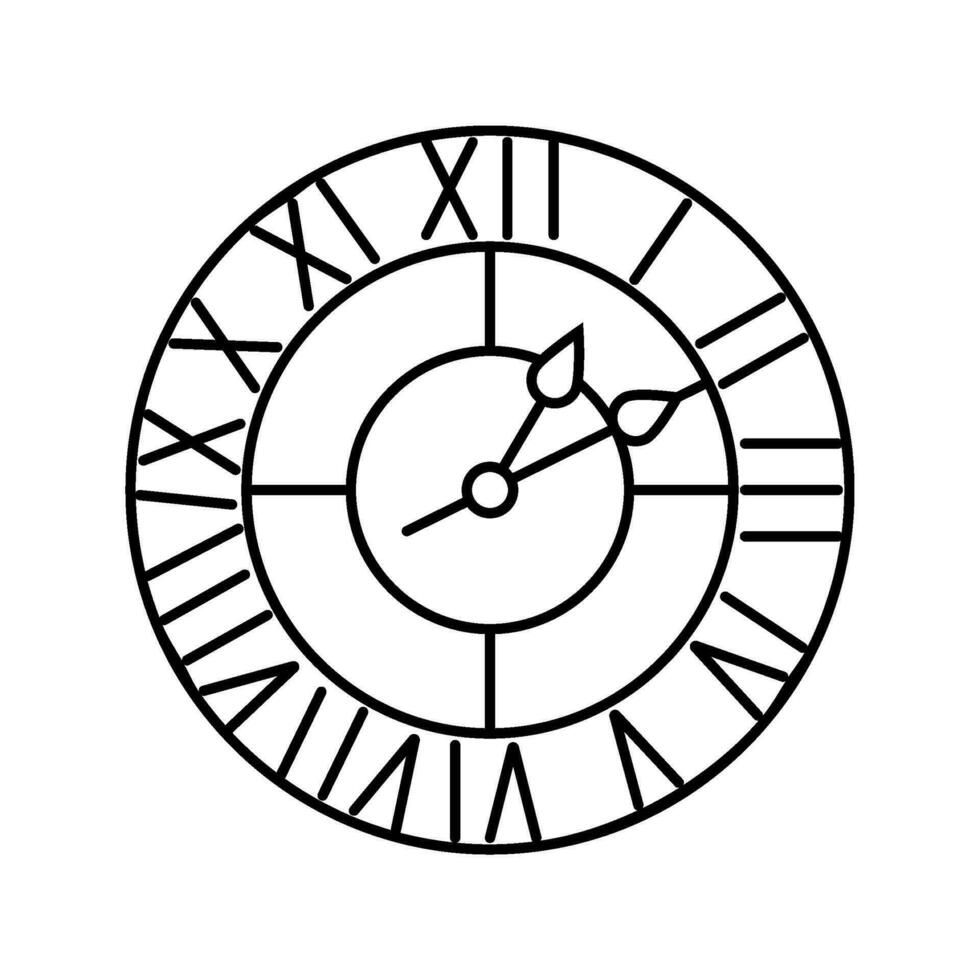 klocka levande rum linje ikon vektor illustration