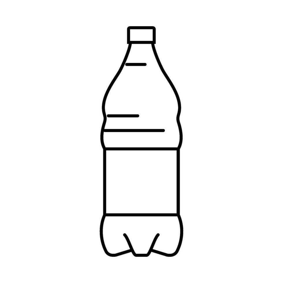 Flüssigkeit Wasser Plastik Flasche Linie Symbol Vektor Illustration