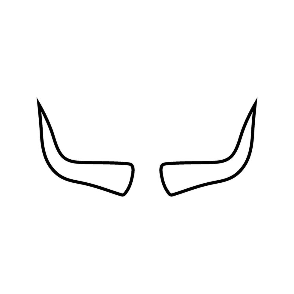 Stier Horn Tier Linie Symbol Vektor Illustration