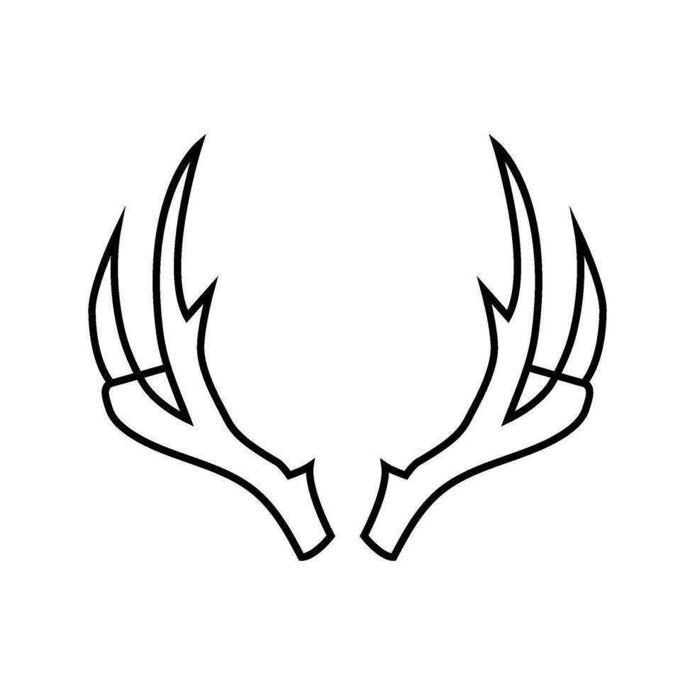 Rentier Horn Tier Linie Symbol Vektor Illustration