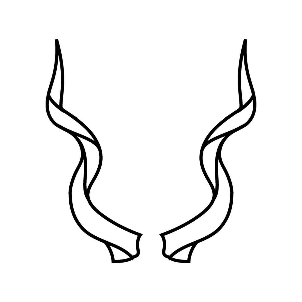 antilop vilda djur och växter djur- linje ikon vektor illustration
