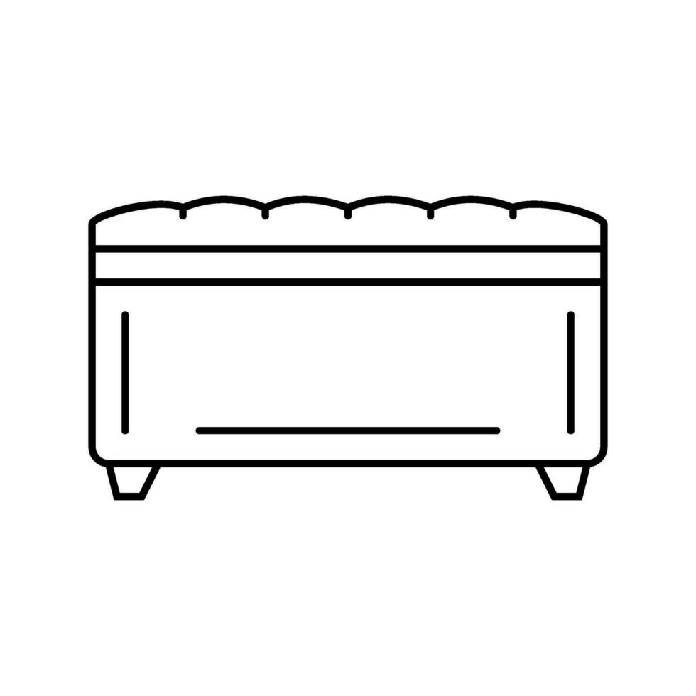 Schlafzimmer Bank Schlafzimmer Innere Linie Symbol Vektor Illustration