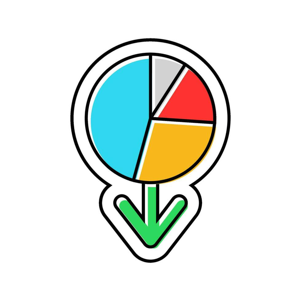 diagram läser in statistisk data Färg ikon vektor illustration