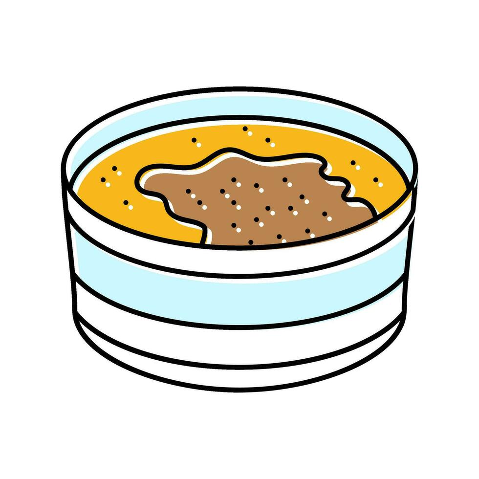 Creme Brulee Französisch Küche Farbe Symbol Vektor Illustration