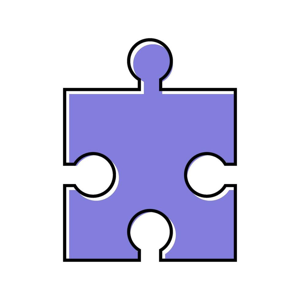 Puzzle Puzzle Stück Farbe Symbol Vektor Illustration