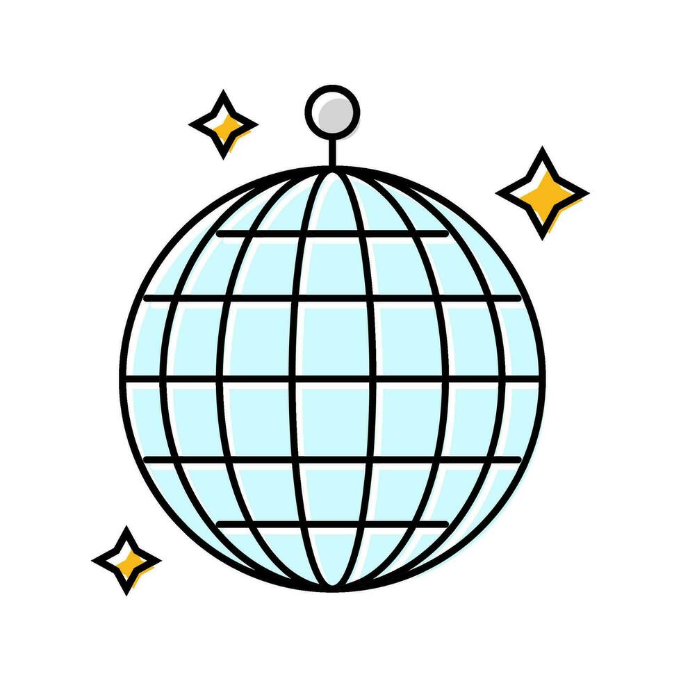 Disko Ball Party Farbe Symbol Vektor Illustration