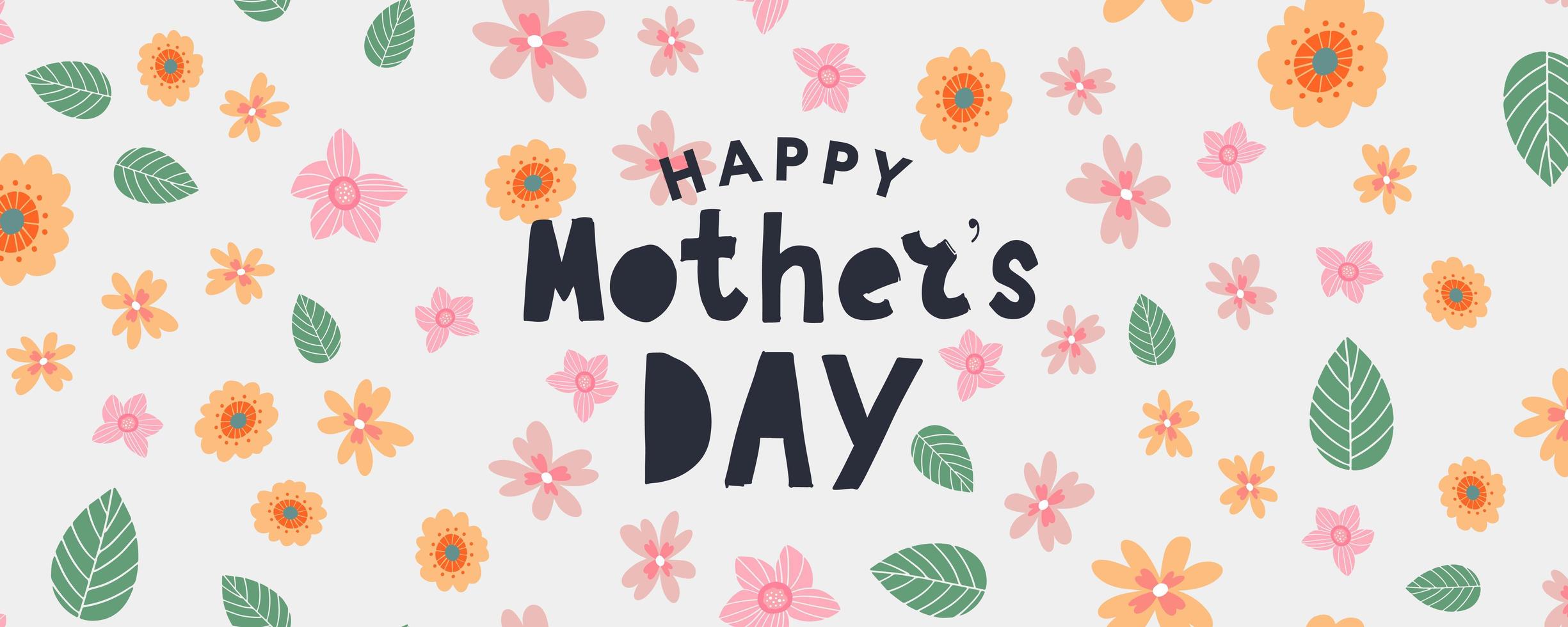 Happy Mothers Day Grußkartenbanner mit typografischem Design und floralen Elementen. Vektor-Illustration. die beste Mutter. vektor