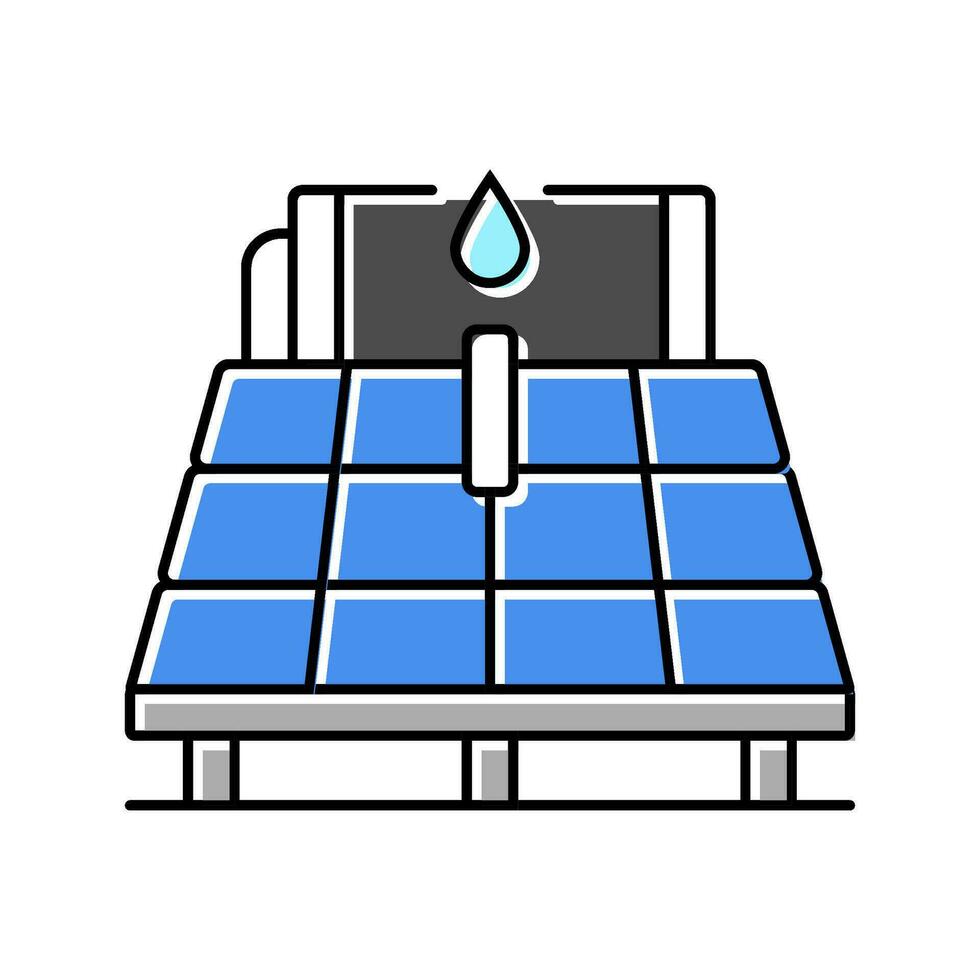 Solar- Wasser Heizung Farbe Symbol Vektor Illustration