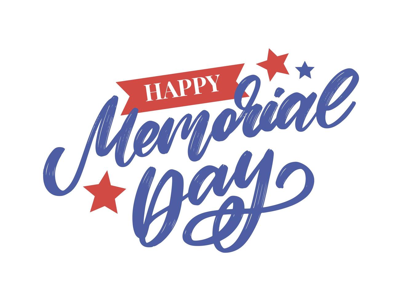 Happy Memorial Day - Sternenbanner Brief vektor