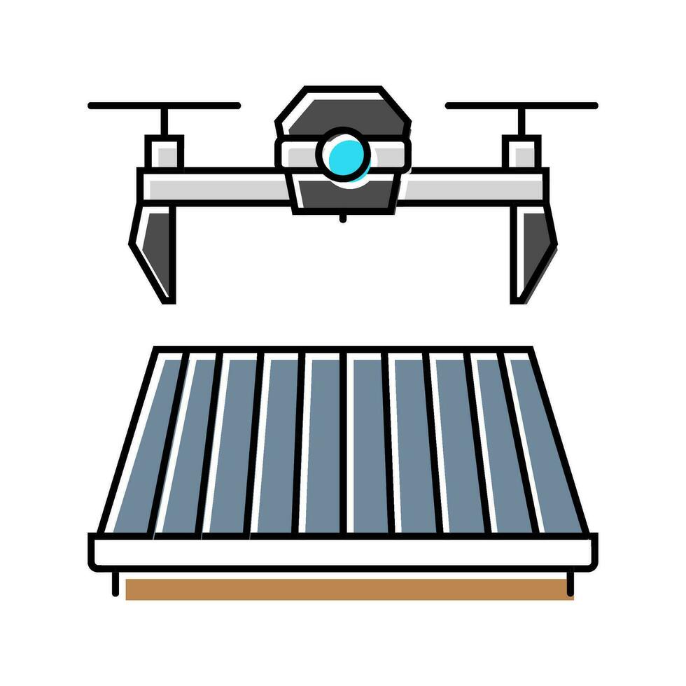 tak inspektion Drönare Färg ikon vektor illustration