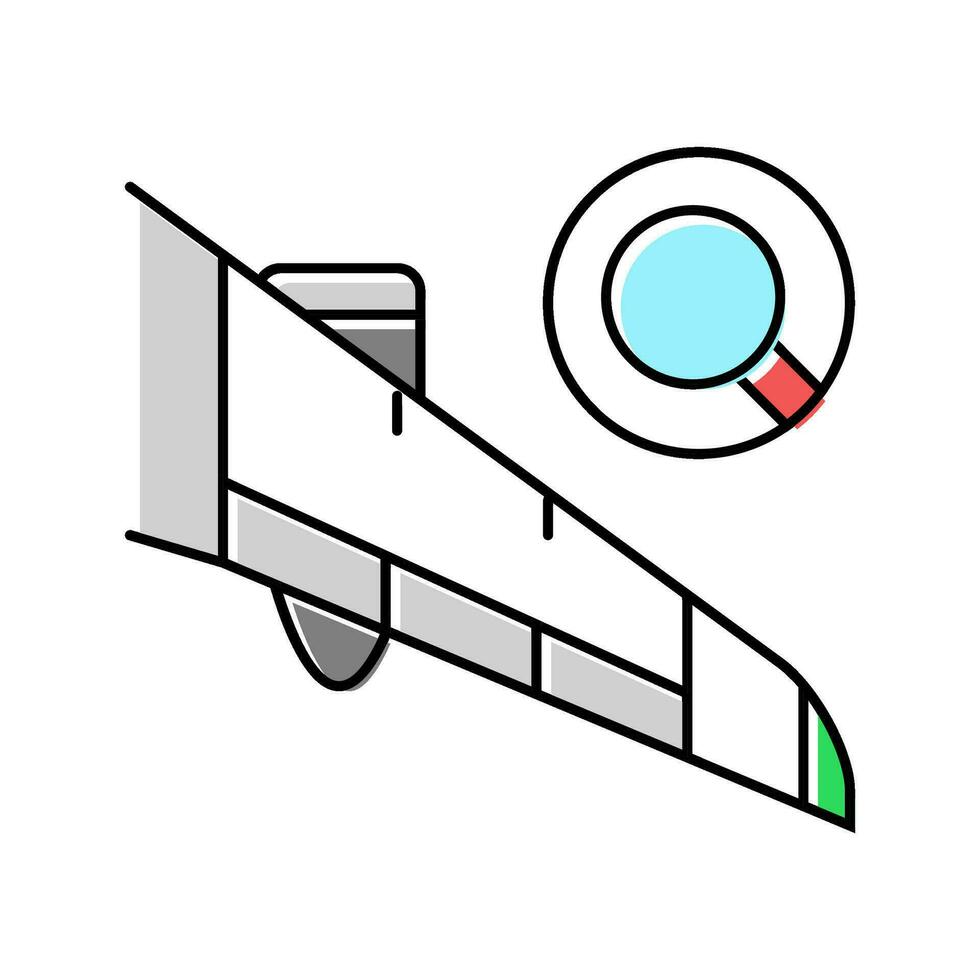 vinge inspektion flygplan Färg ikon vektor illustration