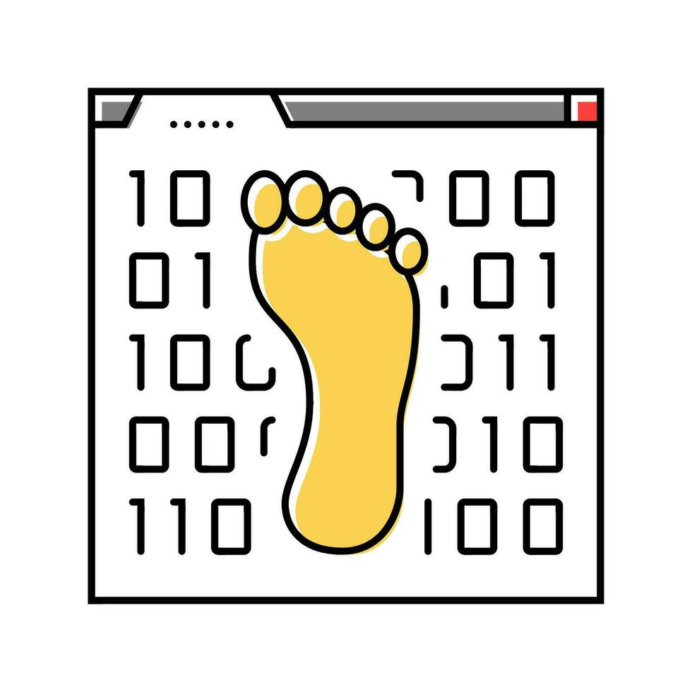 Digital Fußabdruck Cyber-Mobbing Farbe Symbol Vektor Illustration