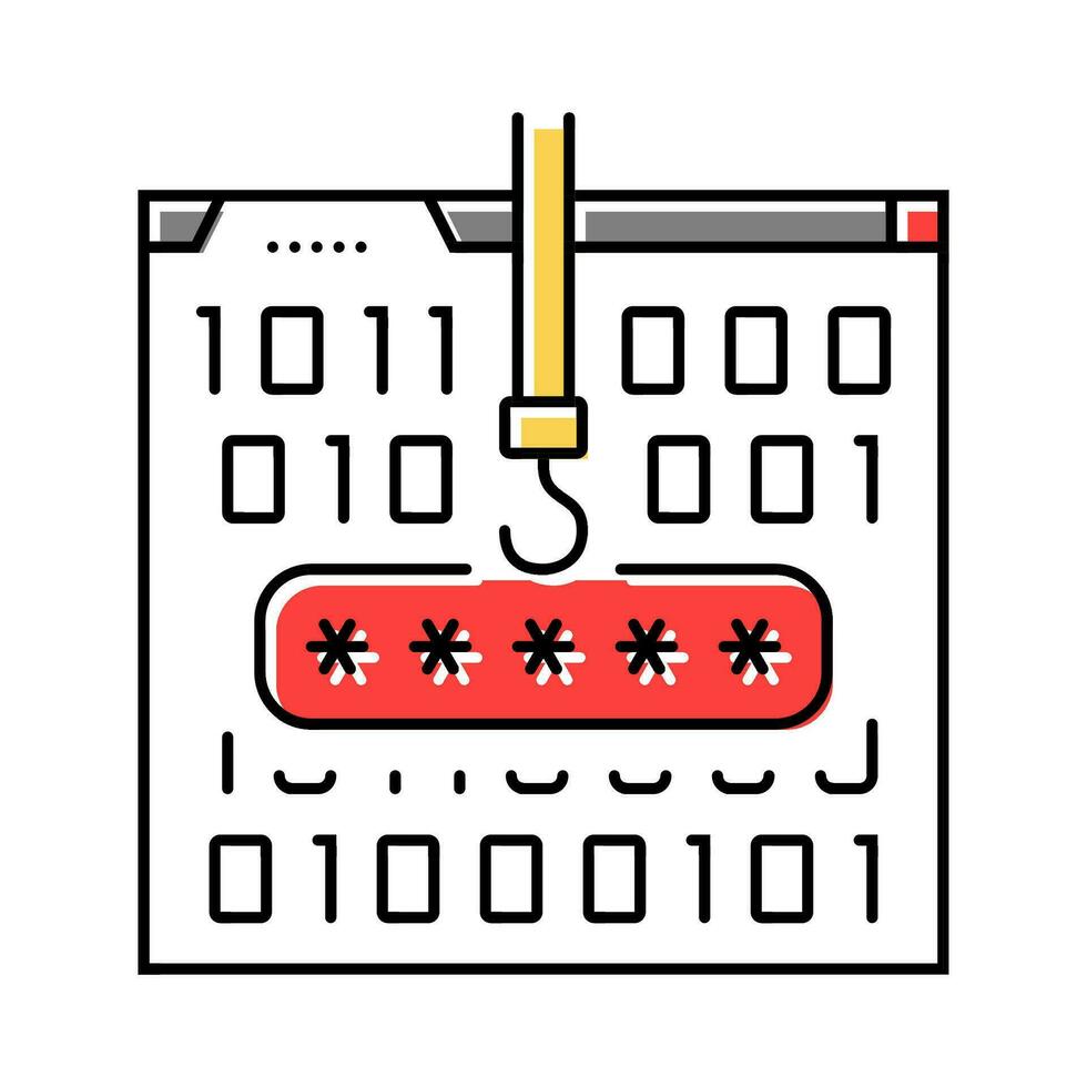 Lösenord stjäla nätmobbning Färg ikon vektor illustration