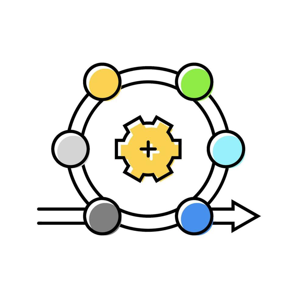 vig metodik analytiker Färg ikon vektor illustration