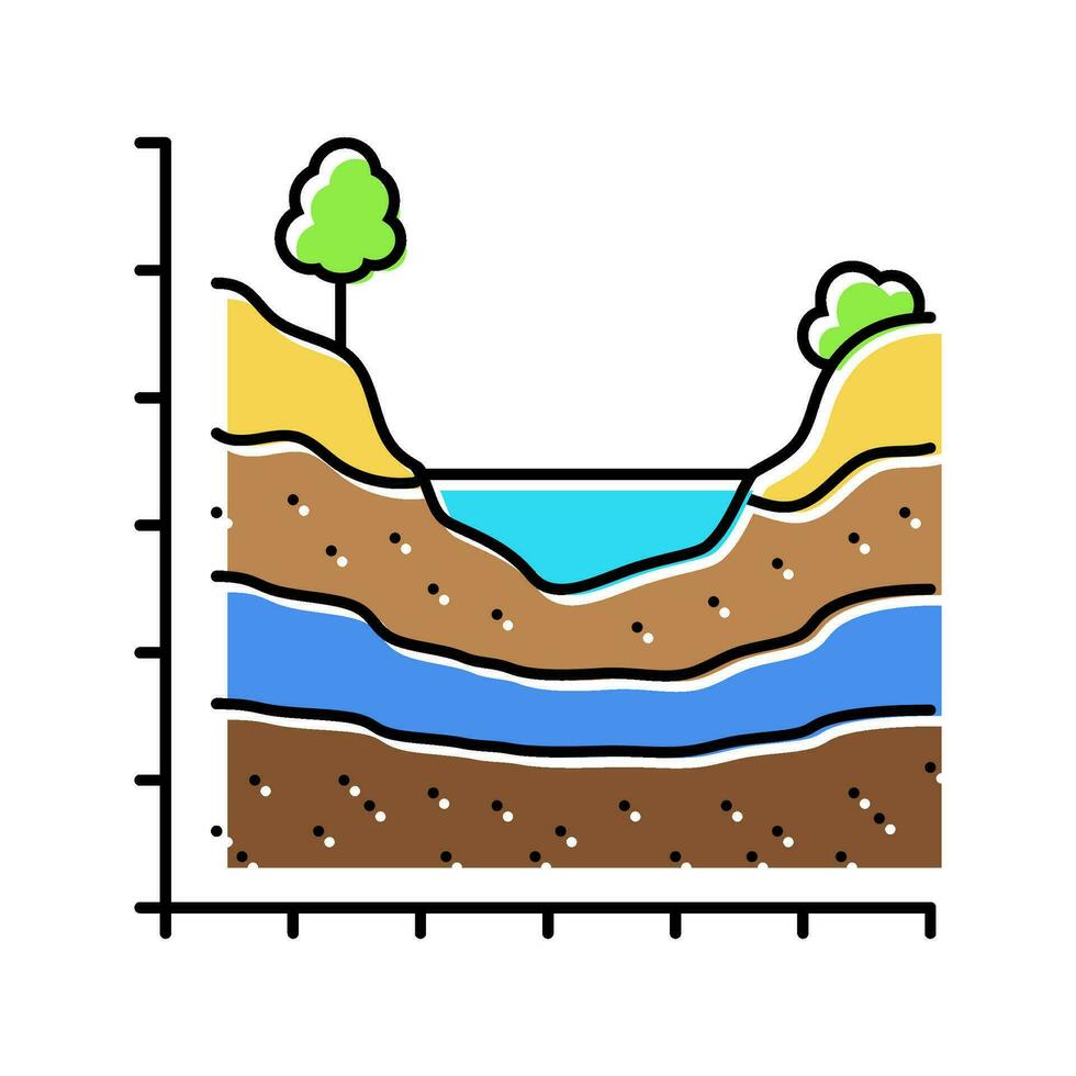 grundvatten strömma hydrogeolog Färg ikon vektor illustration