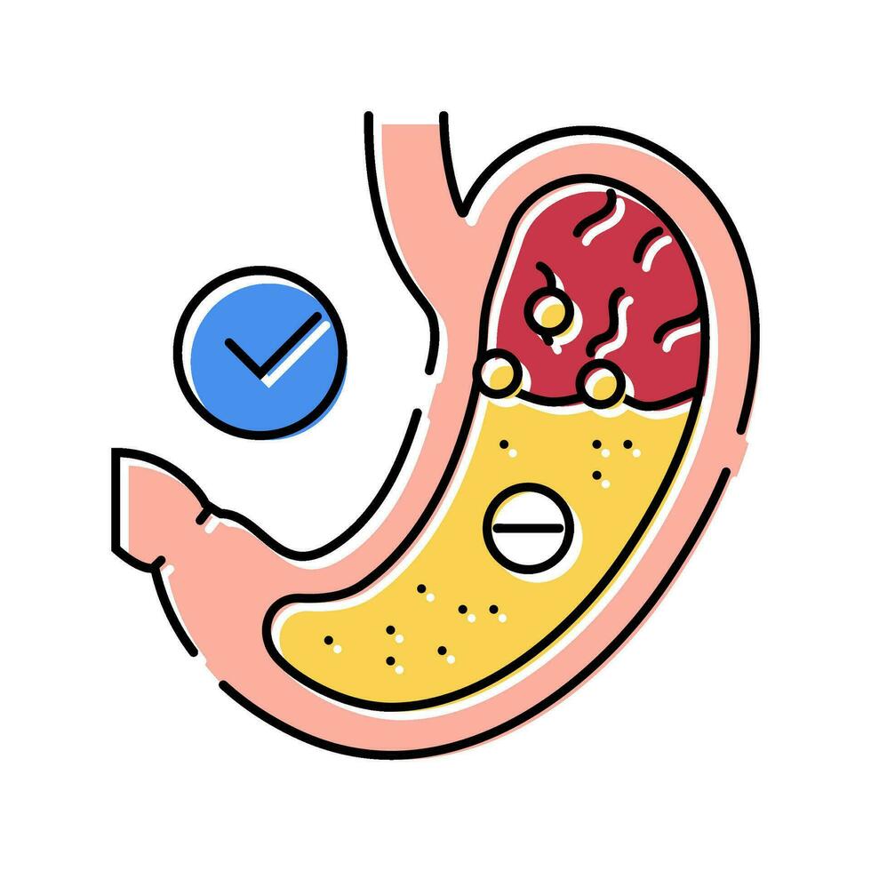 halsbränna lättnad gastroenterolog Färg ikon vektor illustration