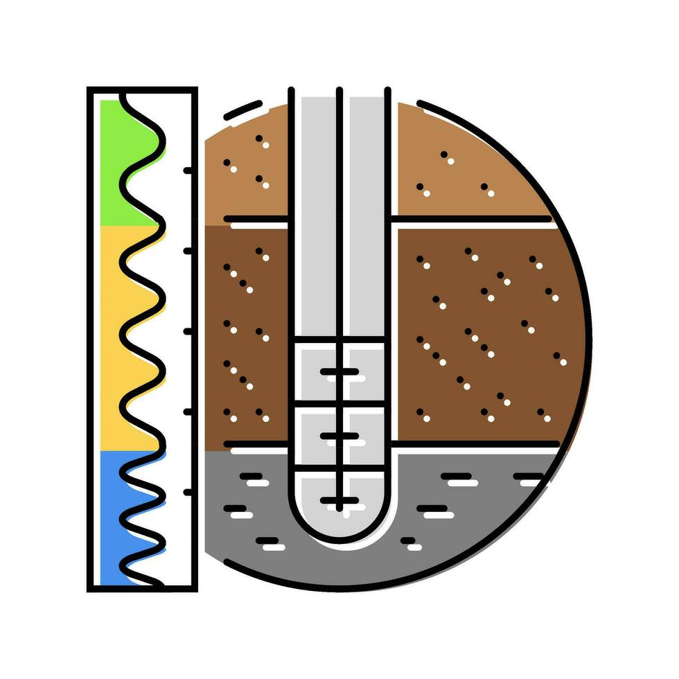 Boden Versickerung Hydrogeologe Farbe Symbol Vektor Illustration