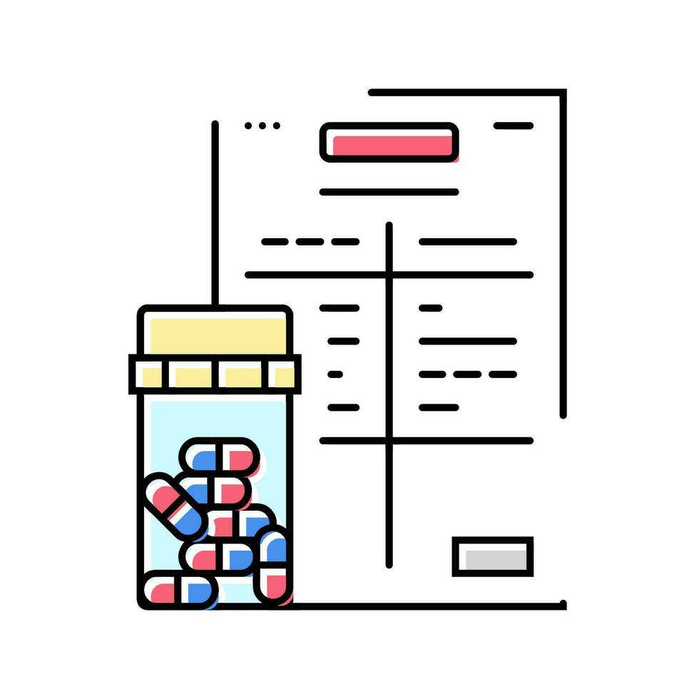 Droge Information Apotheker Farbe Symbol Vektor Illustration