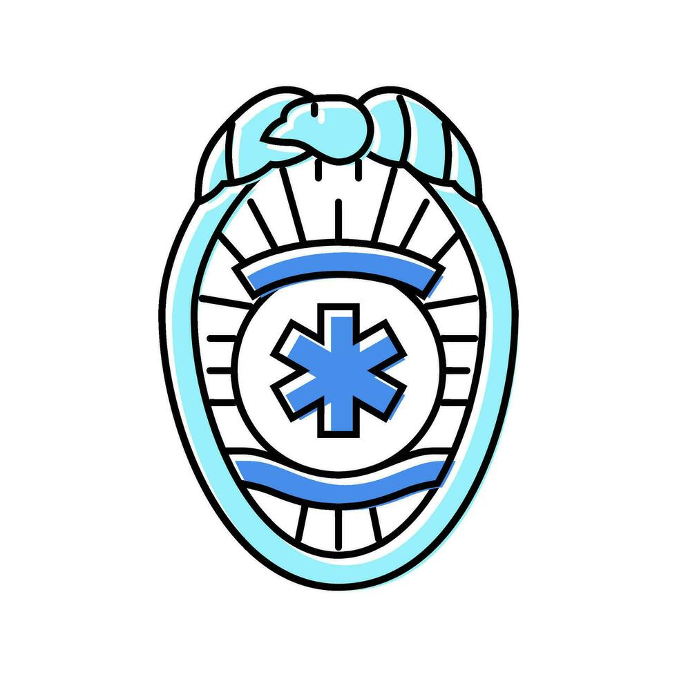 emt Abzeichen Krankenwagen Farbe Symbol Vektor Illustration