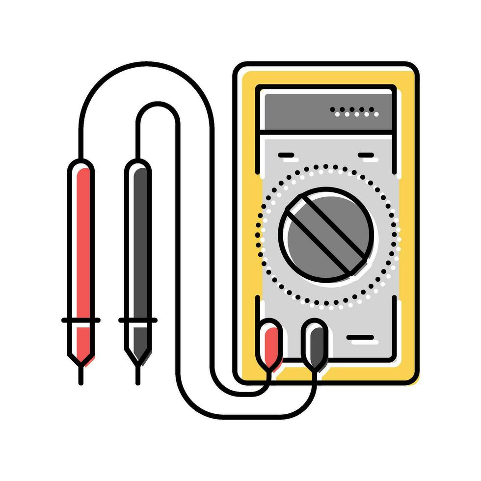 Spänning mått elektronik Färg ikon vektor illustration