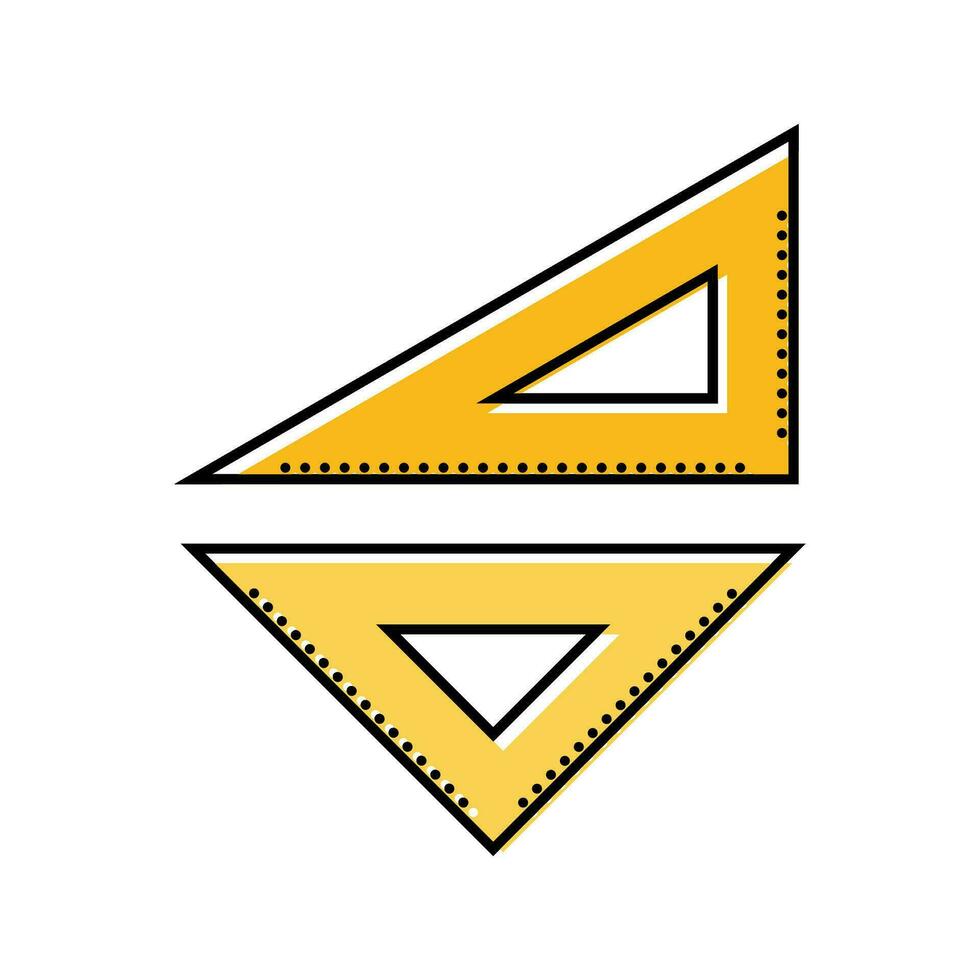 Abfassung Dreieck architektonisch Zeichner Farbe Symbol Vektor Illustration
