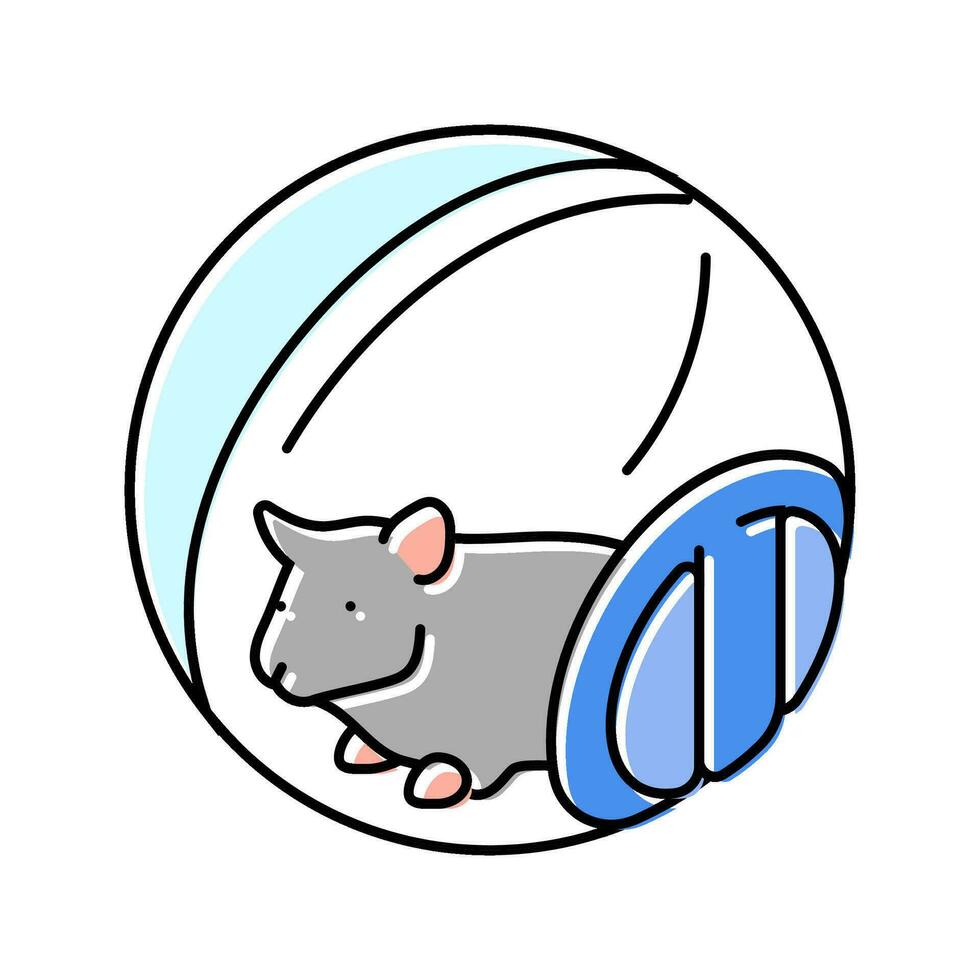 Hamster im Ball Haustier Farbe Symbol Vektor Illustration
