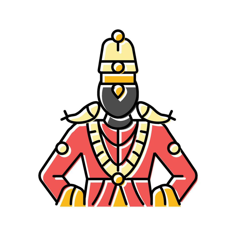 Vithoba Gott indisch Farbe Symbol Vektor Illustration