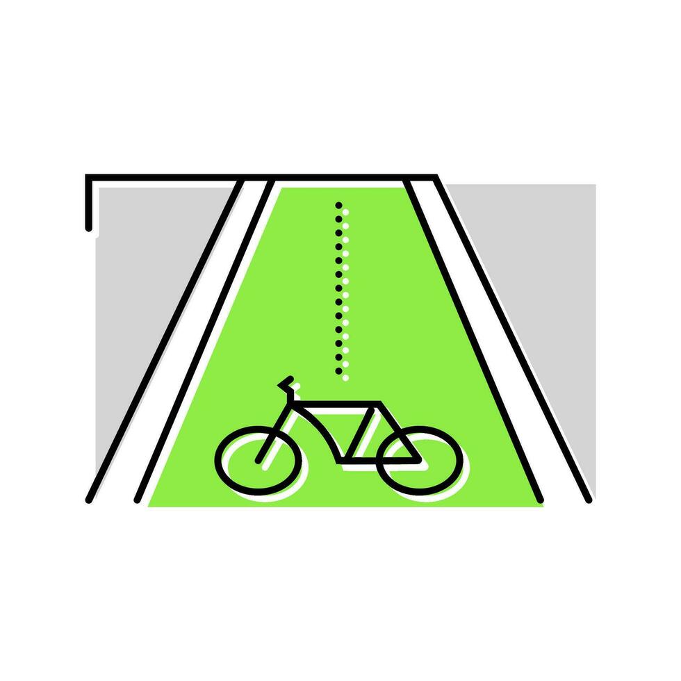 Fahrrad Fahrbahn Umwelt Farbe Symbol Vektor Illustration