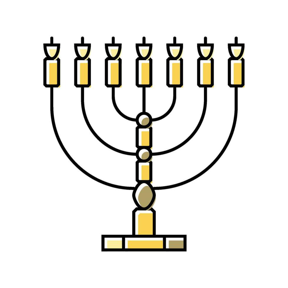 menora jewish Färg ikon vektor illustration