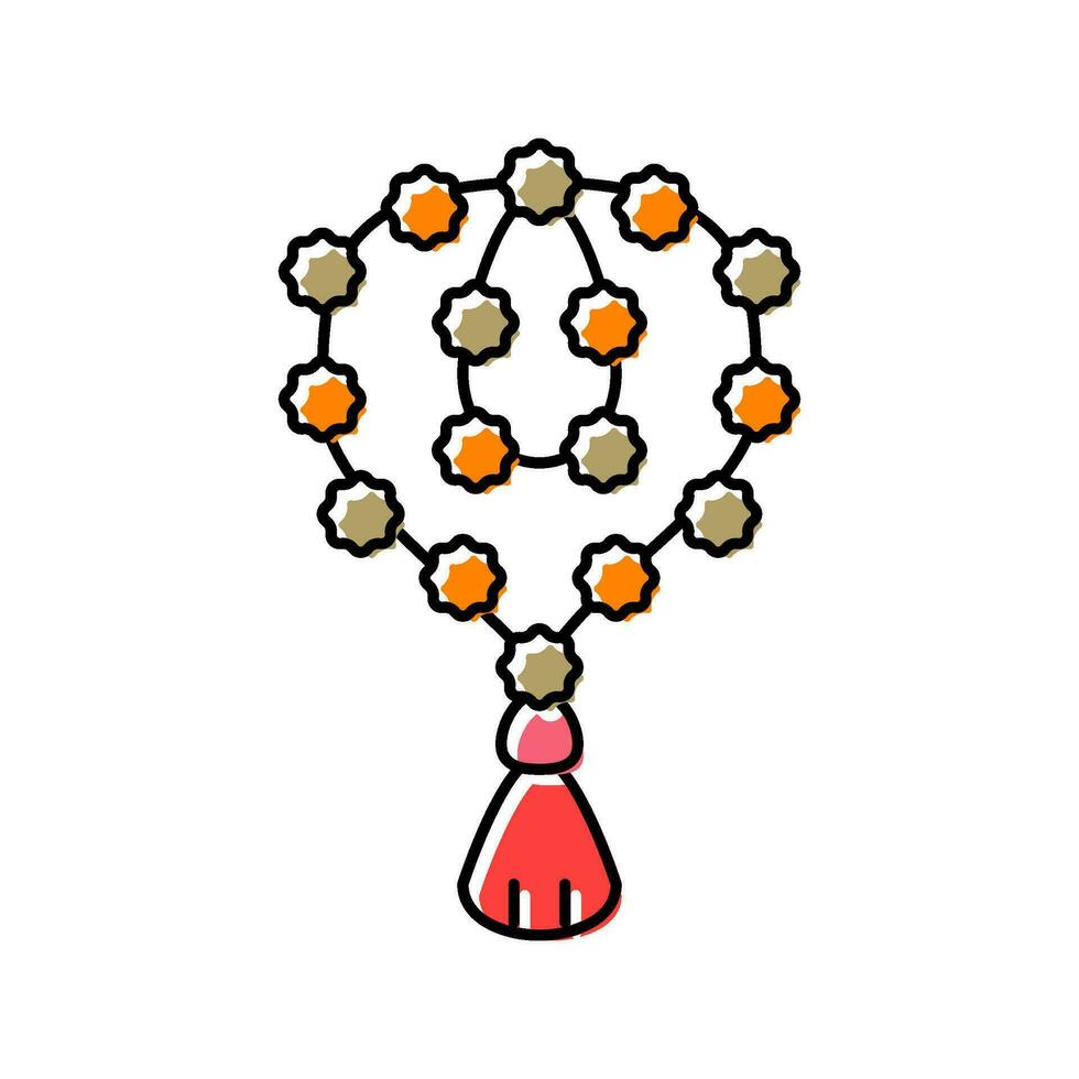 rudraksha pärlor Färg ikon vektor illustration