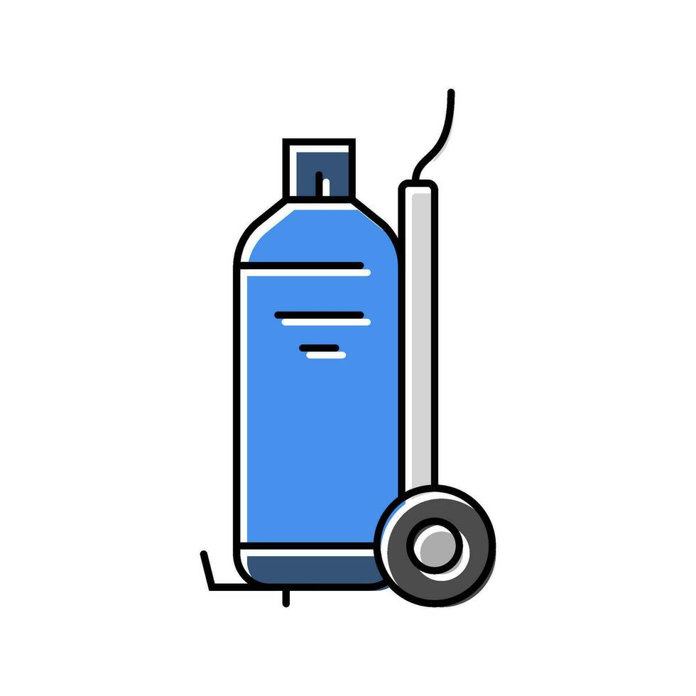Zylinder Austausch Gas Bedienung Farbe Symbol Vektor Illustration