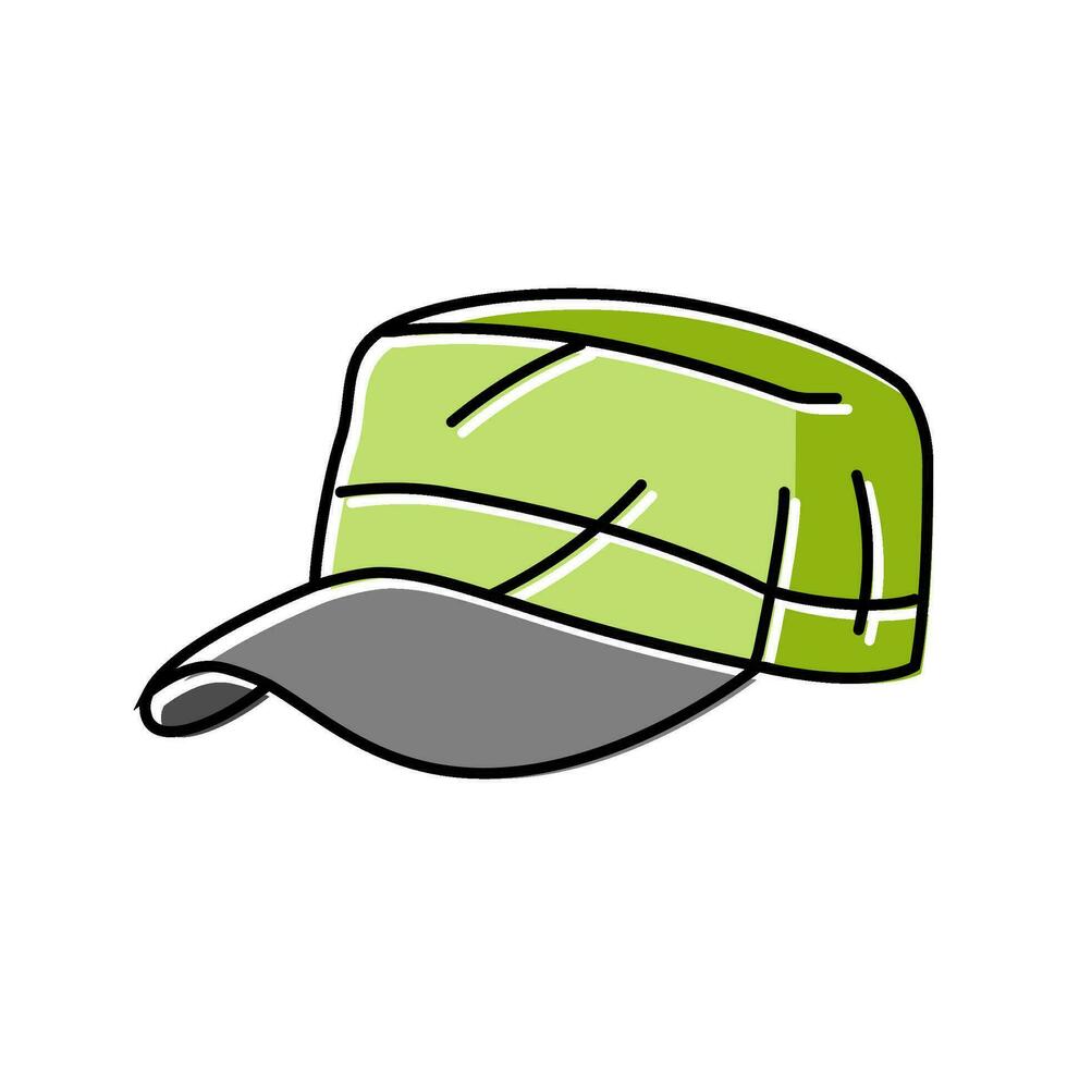 Militär- Hut Deckel Farbe Symbol Vektor Illustration