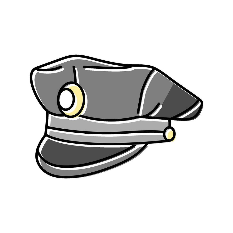 Polizei Hut Deckel Farbe Symbol Vektor Illustration