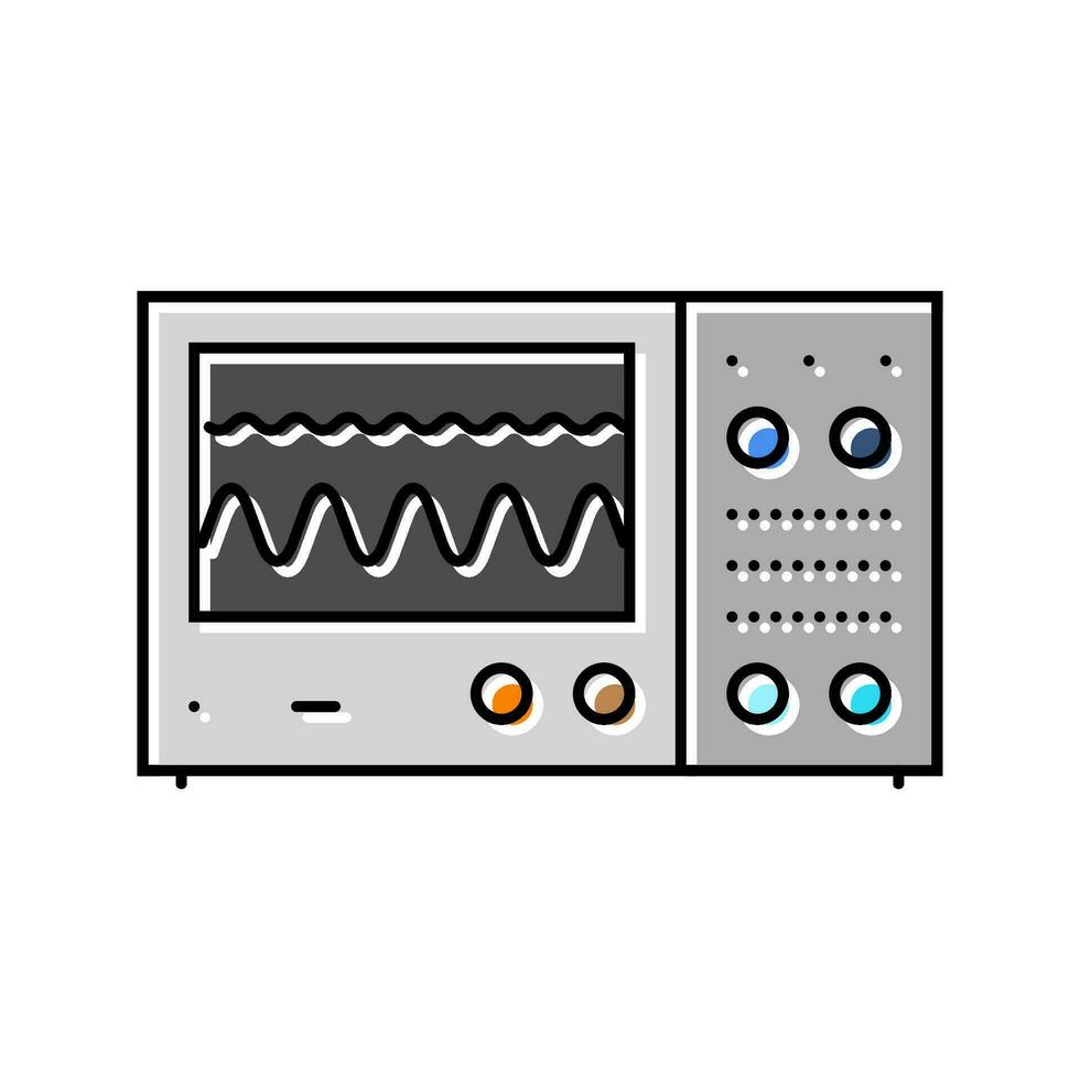 Oszilloskop elektrisch Ingenieur Farbe Symbol Vektor Illustration