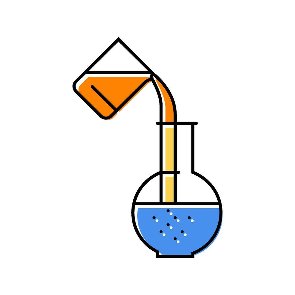 Mischen Substanzen Ingenieur Farbe Symbol Vektor Illustration