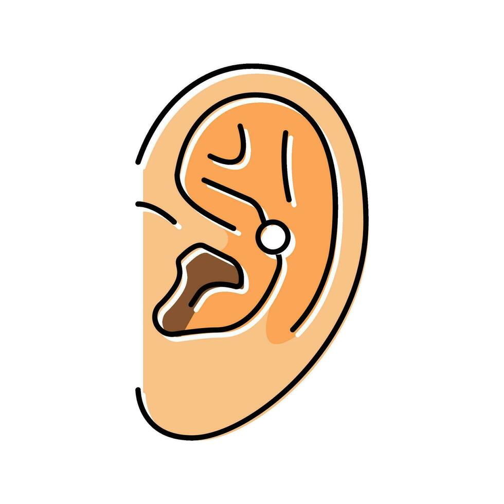 Muschel Piercing Ohrring Farbe Symbol Vektor Illustration