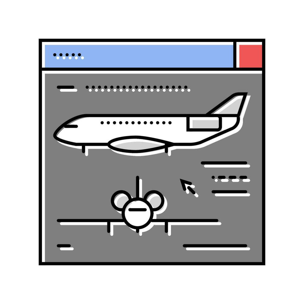 flygplan design flygteknik ingenjör Färg ikon vektor illustration