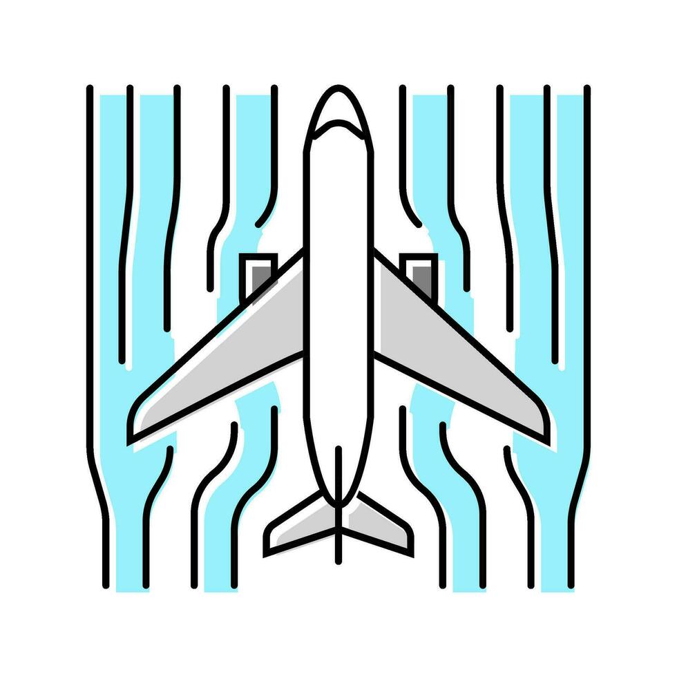 Aerodynamik Luftfahrt Ingenieur Farbe Symbol Vektor Illustration