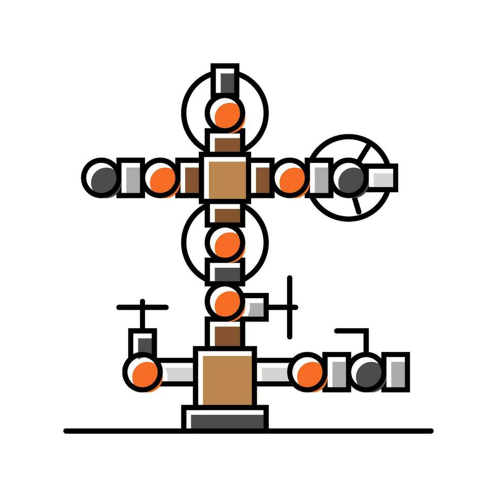 Öl Bohrlochkopf Petroleum Ingenieur Farbe Symbol Vektor Illustration