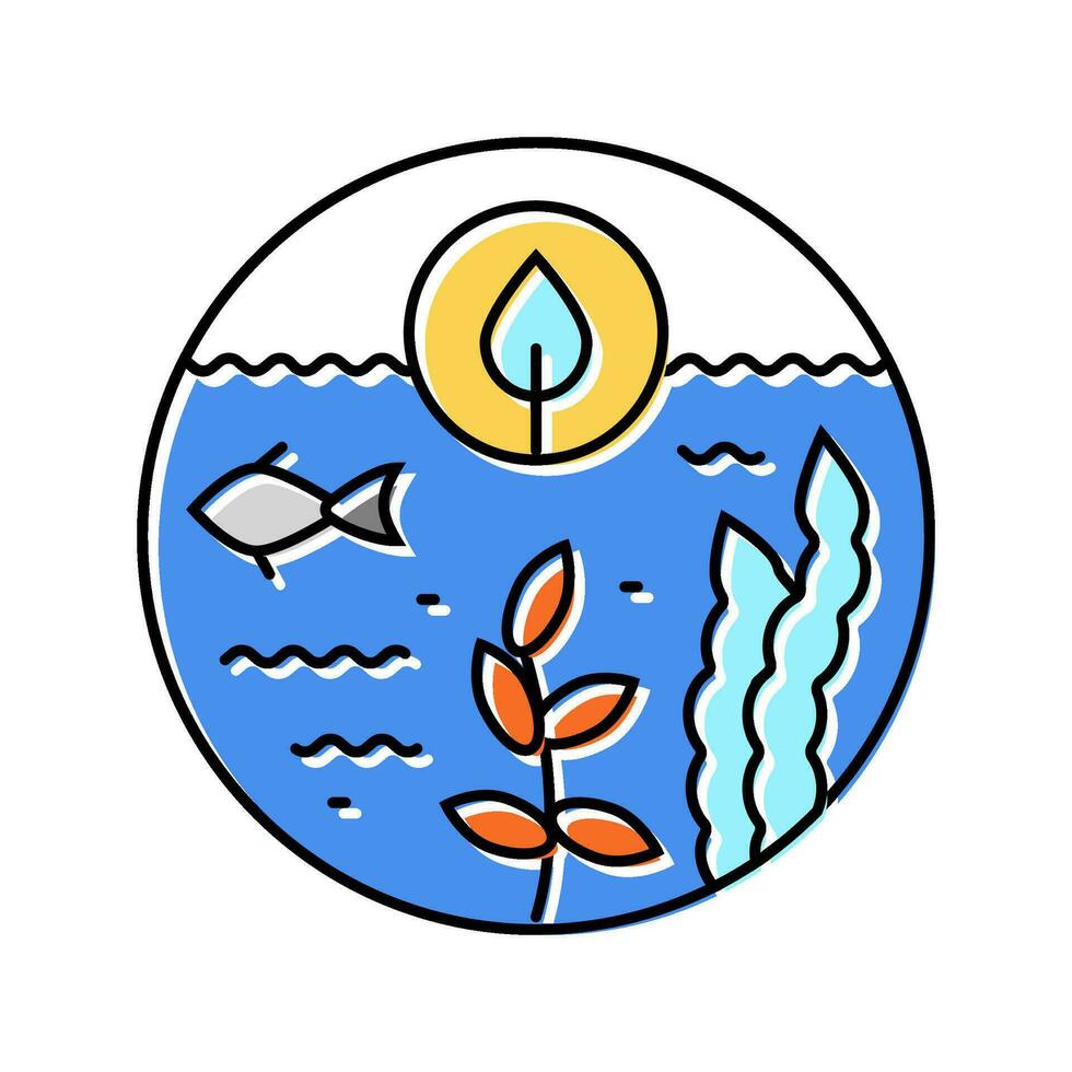 Marine Ökologie Farbe Symbol Vektor Illustration